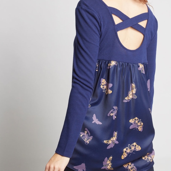 NWOT Modcloth Mixing Mastery Twofer Top - Picture 1 of 4